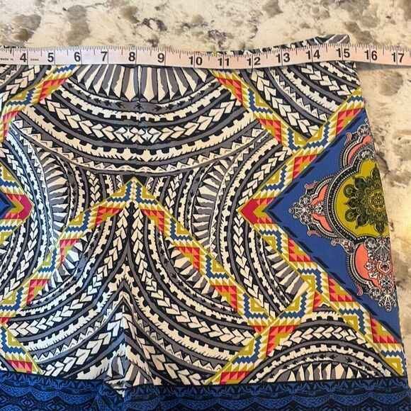 Flying Tomato Shorts Sz L Batik Aztek High Waist Blue/Black - Picture 4 of 6